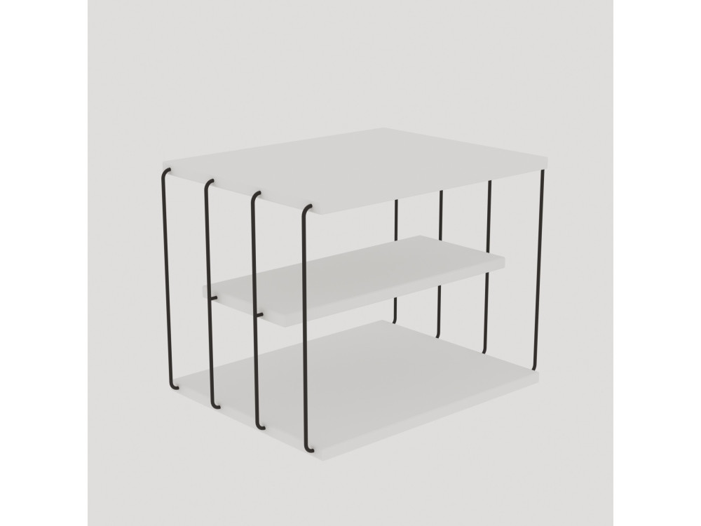 Houten bijzettafel "Lifon" - 50 x 40 x 33 cm - Wit