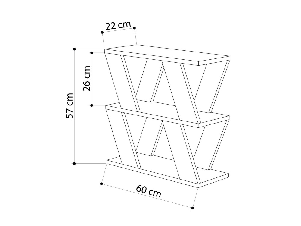 Houten bijzettafel "Lazena" - 60 x 22 x 57 cm - Wit