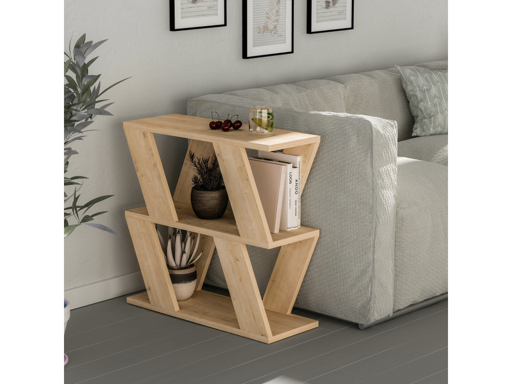 Houten bijzettafel "Lazena" - 60 x 22 x 57 cm - Eik