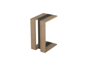 Muju" houten bijzettafel - 30 x 40 x 57 cm - Eiken-Anthraciet