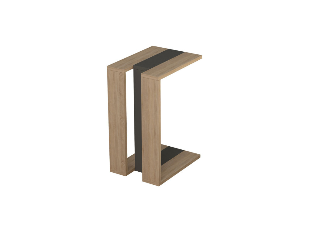 Muju" houten bijzettafel - 30 x 40 x 57 cm - Eiken-Anthraciet