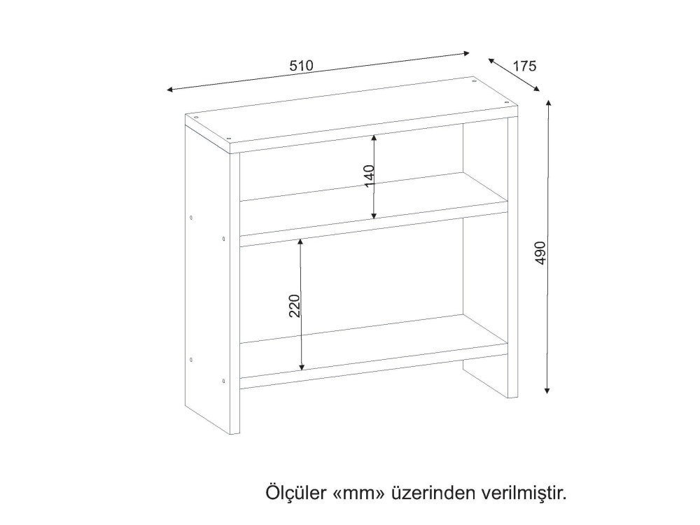 Houten bijzettafel "Silvanus" - 51 x 17 x 49 cm - Wit