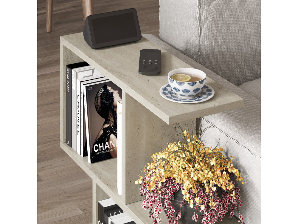 Homemania" houten salontafel - 60 x 60 x 20 cm - Beige