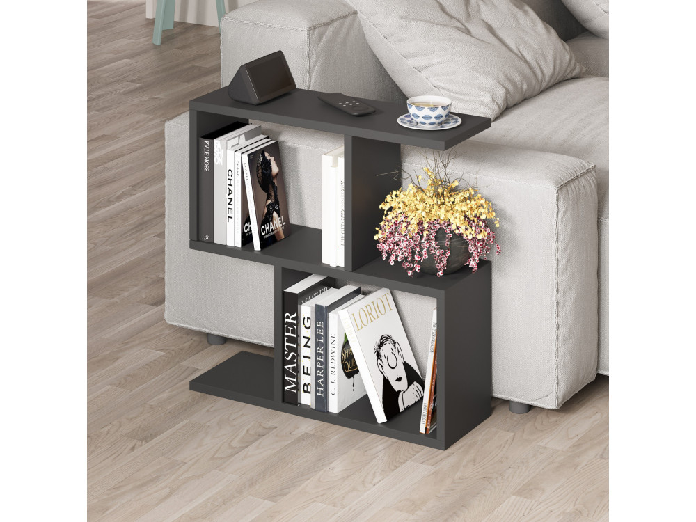 Houten bijzettafel "Homemania" - 60 x 20 x 60 cm - Zwart