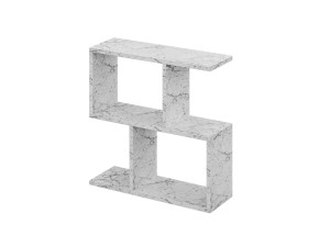 Homemania" houten bijzettafel - 60 x 20 x 60 cm - Gemarmerd wit