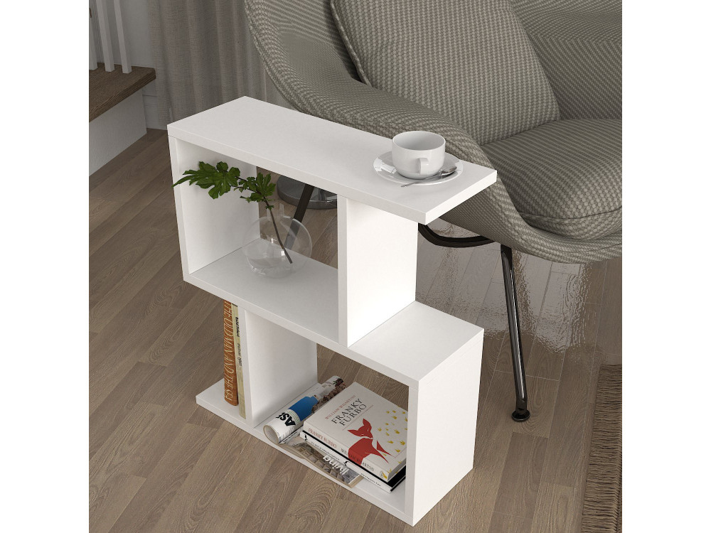 Houten bijzettafel "Karinus" - 50 x 17 x 55 cm - Wit