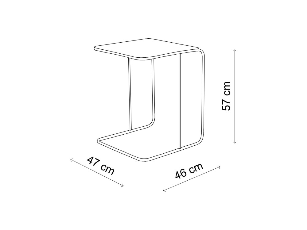 Poet" metalen bijzettafel 47 x 46 x 57 cm - Goud
