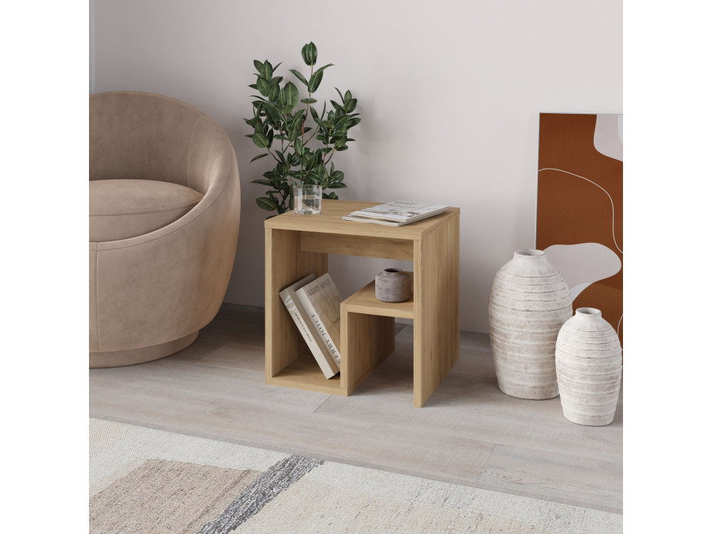 Bon" houten bijzettafel 40 x 35 x 40 cm - Saffier eik