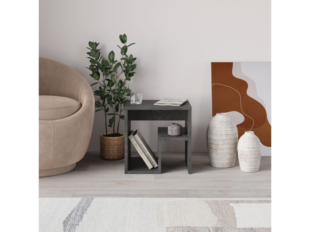 Bon" houten bijzettafel 40 x 35 x 40 cm - Retro grijs