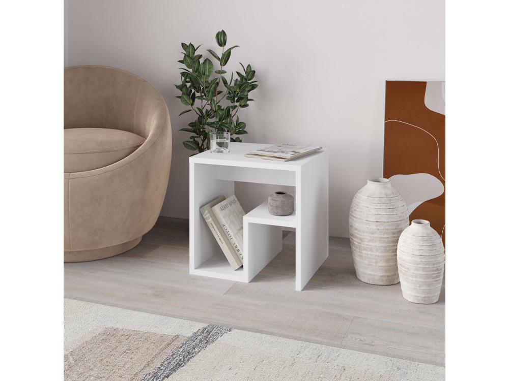Bon" houten bijzettafel 40 x 35 x 40 cm - Wit
