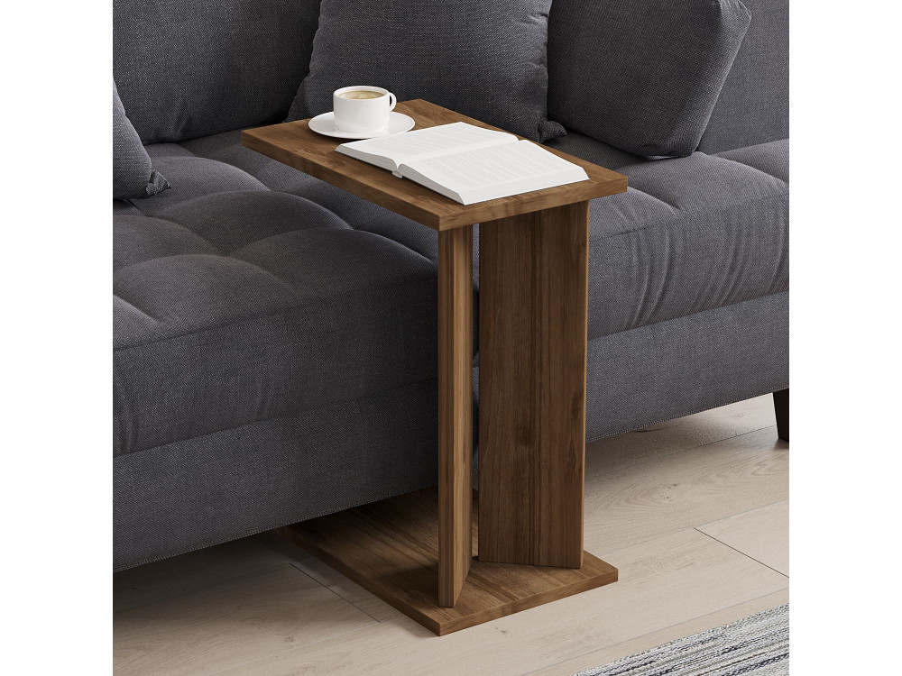 Houten bijzettafel Lun - 25 x 50 x 48 cm - Bruin