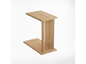 Houten bijzettafel Lun - 25 x 50 x 48 cm - Beige
