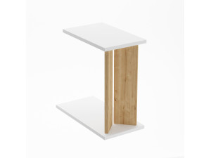 Houten bijzettafel Lun - 25 x 50 x 48 cm - Beige
