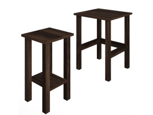 Set van 2 houten bijzettafels "Gina 2" - 45 x 45 x 60 cm - Bruin
