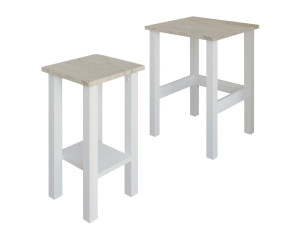 Set van 2 "Gina 2" houten bijzettafels - 45 x 45 x 60 cm - Wit