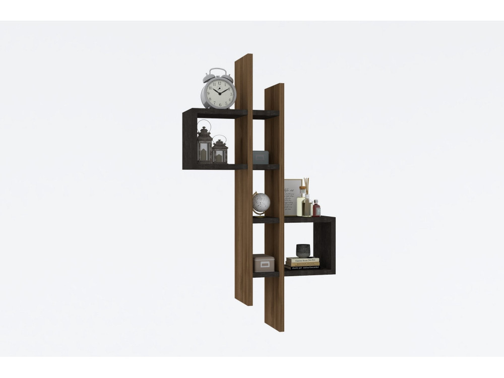 Houten wandplank "Emse" - 53 x 19 x 108 cm - Eik, Antraciet