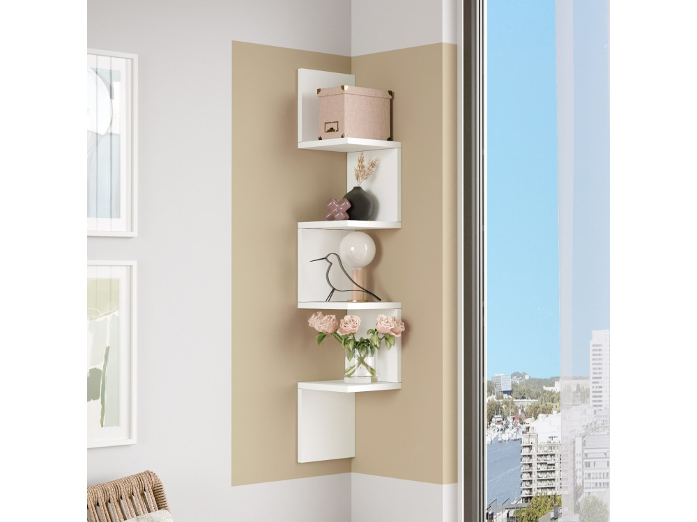 WL9" houten wandplank - 22 x 22 x 117 cm - Wit