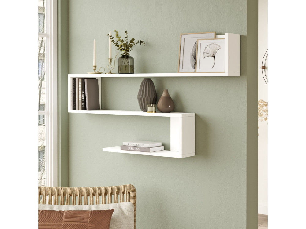 WL10" houten wandplank - 120 x 14 x 71 cm - Wit