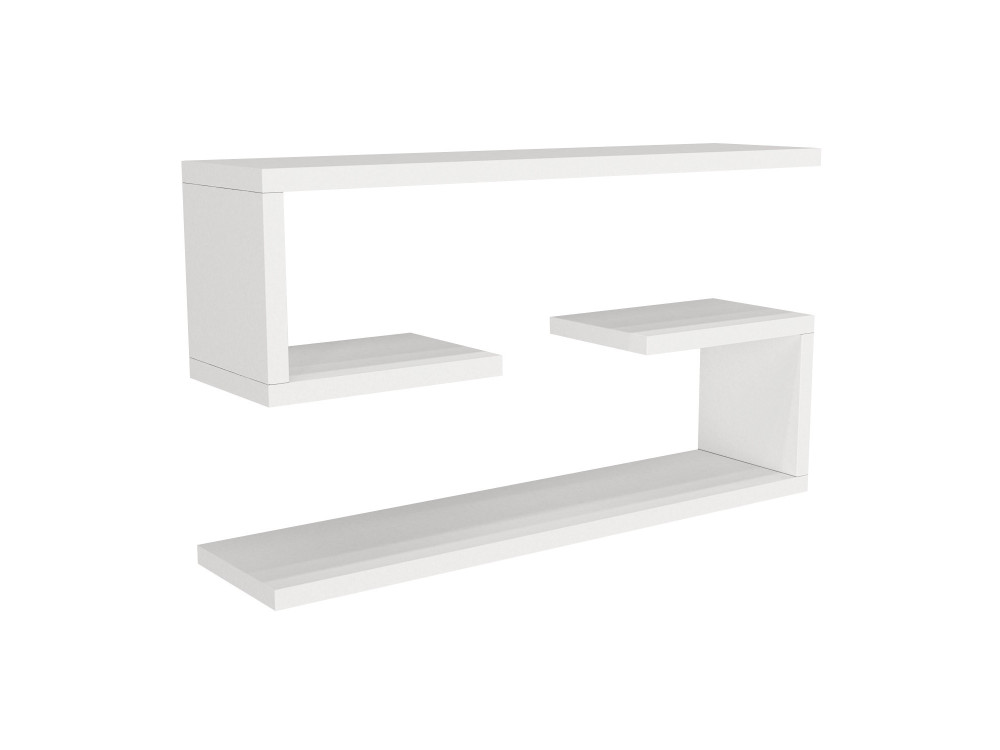 Houten wandplank "Jenika" - 60 x 14 x 18 cm - Wit