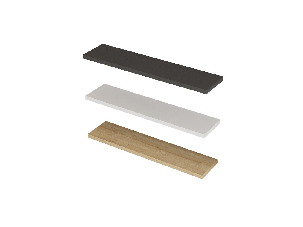 Houten wandplank "Boss" - 60 x 1 x 14 cm - Saffier, Antraciet, Wit