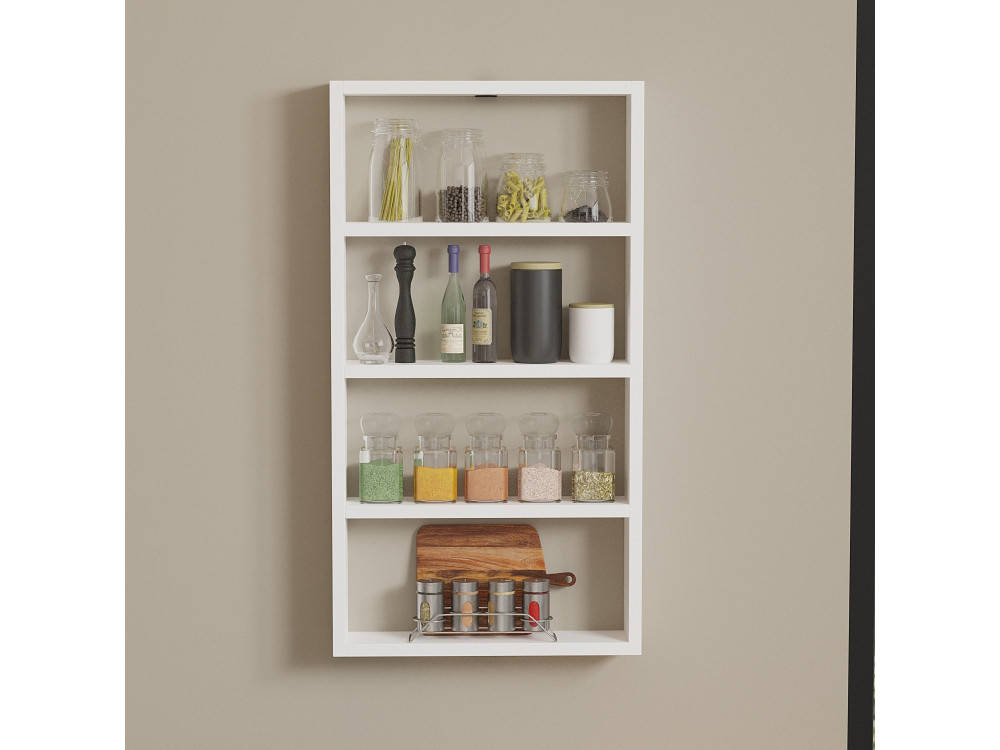 Houten wandplank "Quatro" - 43 x 9 x 80 cm - Wit
