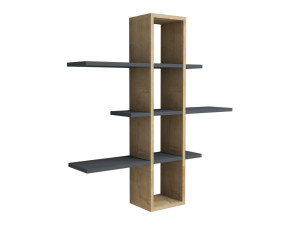 Houten wandplank "Ardo" - 96 x 19 x 101 cm - Saphir, Antraciet
