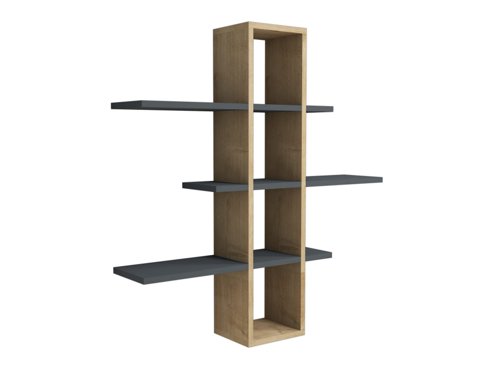 Houten wandplank "Ardo" - 96 x 19 x 101 cm - Saphir, Antraciet