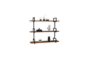Houten wandplank "Uras" - 87 x 22 x 76 cm - Notelaar