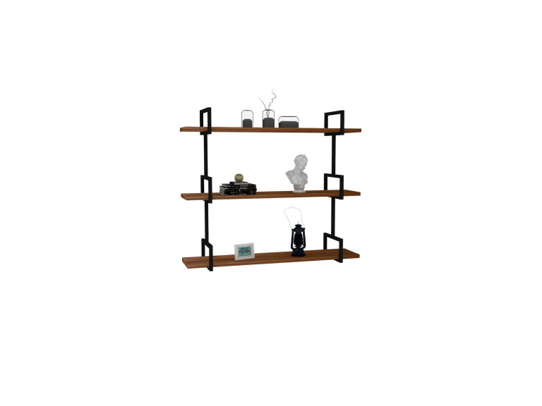 Houten wandplank "Uras" - 87 x 22 x 76 cm - Notelaar