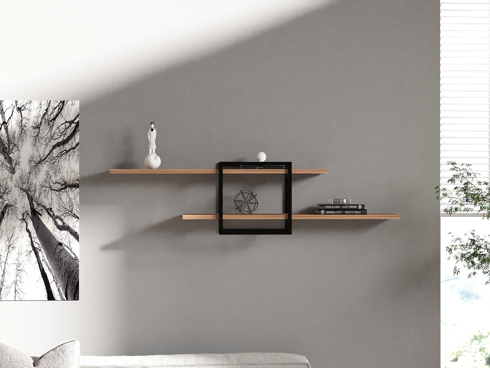 Houten wandplank "Mone" - 120 x 18 x 30 cm - Atlantic Pine