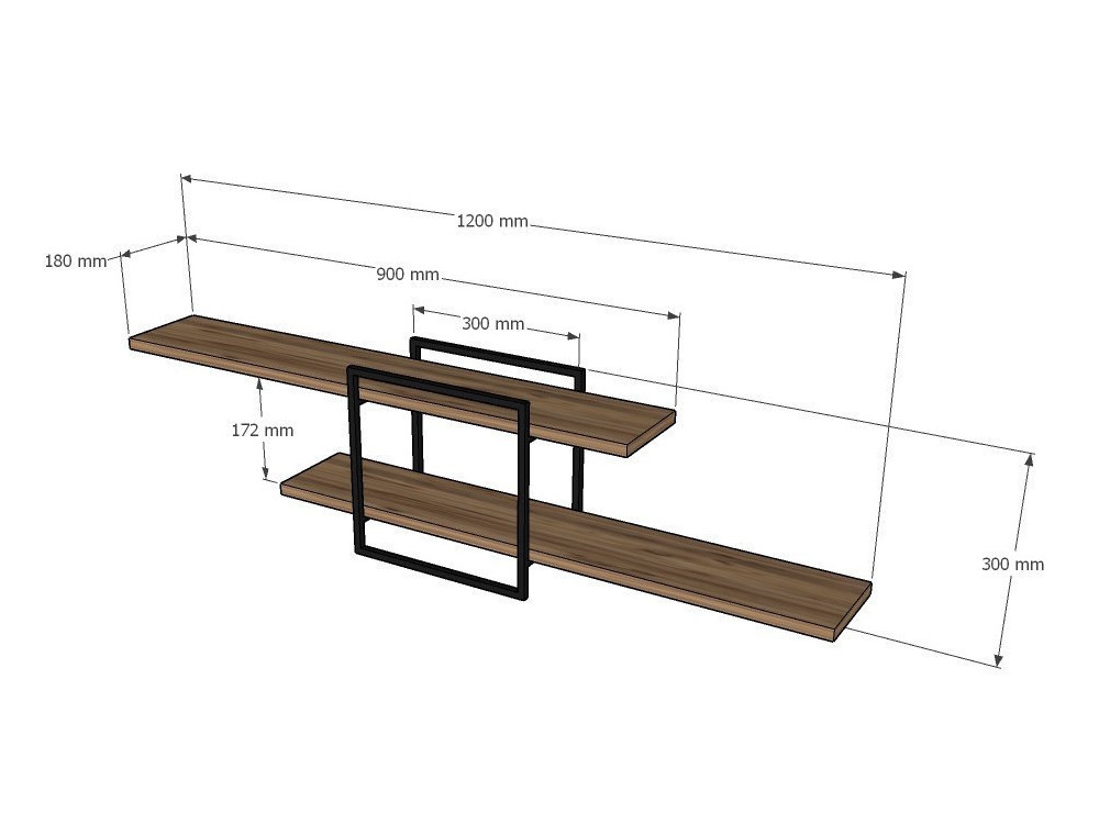 Houten wandplank "Mone" - 120 x 18 x 30 cm - Atlantic Pine