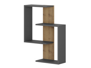 Houten wandplank "Paranoid" - 64 x 22 x 85 cm - Antraciet-Eiken