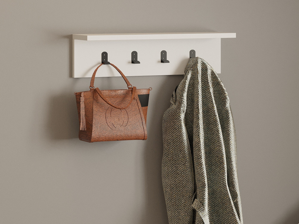 Houten wandplank "Ayla" - 60 x 16 x 14 cm - Wit
