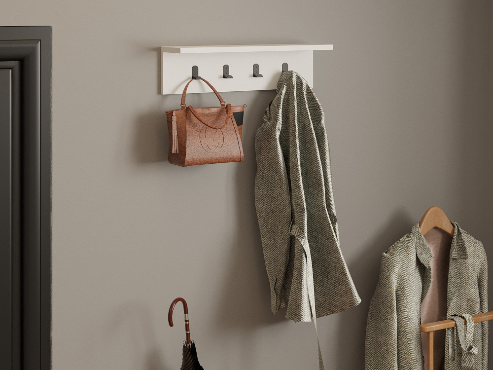 Houten wandplank "Ayla" - 60 x 16 x 14 cm - Wit