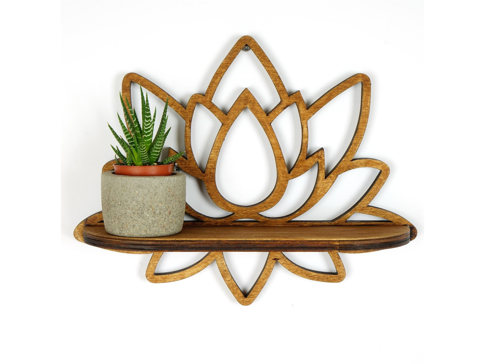 Raf264" houten wandplank - 33 x 10 x 26 cm - Notenhout