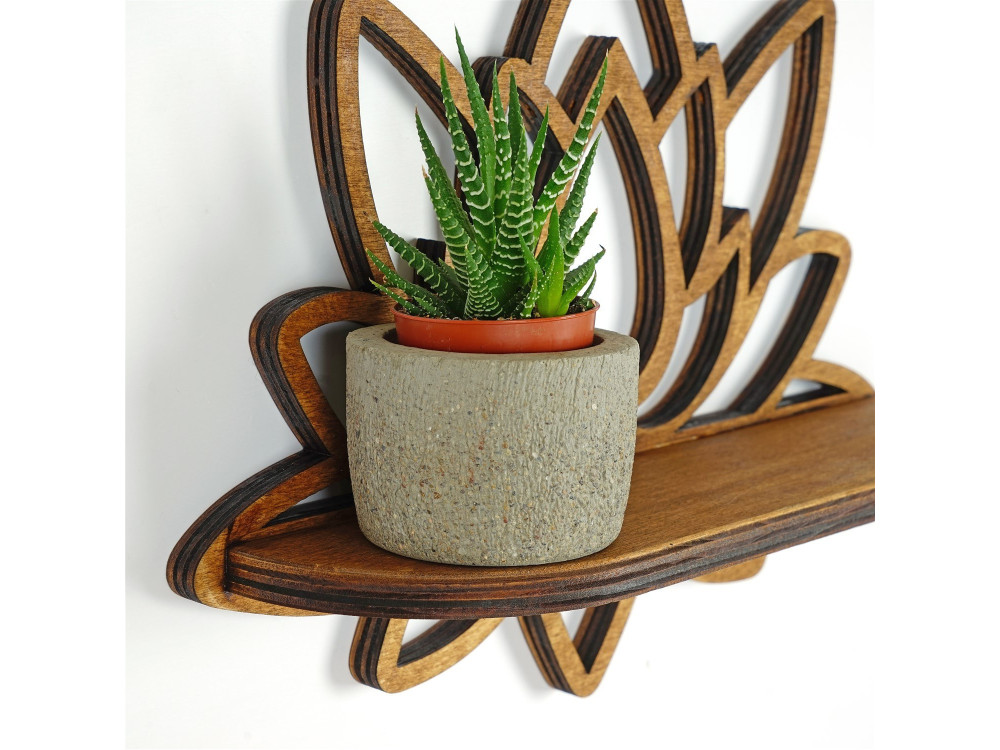 Raf264" houten wandplank - 33 x 10 x 26 cm - Notenhout