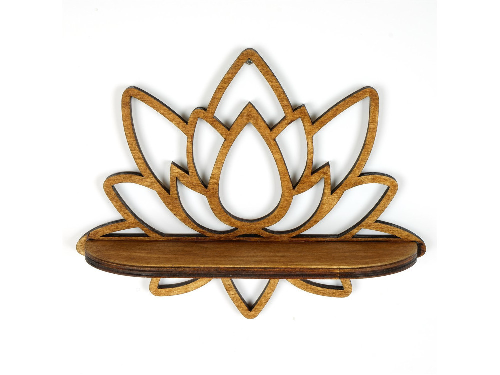 Raf264" houten wandplank - 33 x 10 x 26 cm - Notenhout