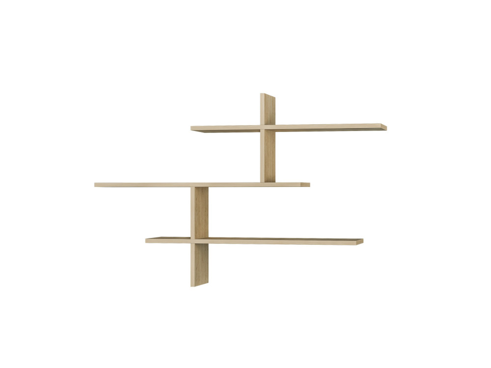 Houten wandplank "Leo" - 123 x 22 x 80 cm - Eik