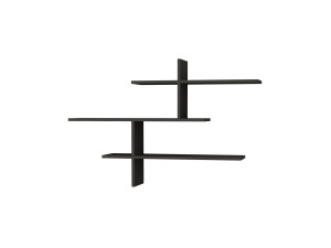 Houten wandplank "Leo" - 123 x 22 x 80 cm - Antraciet