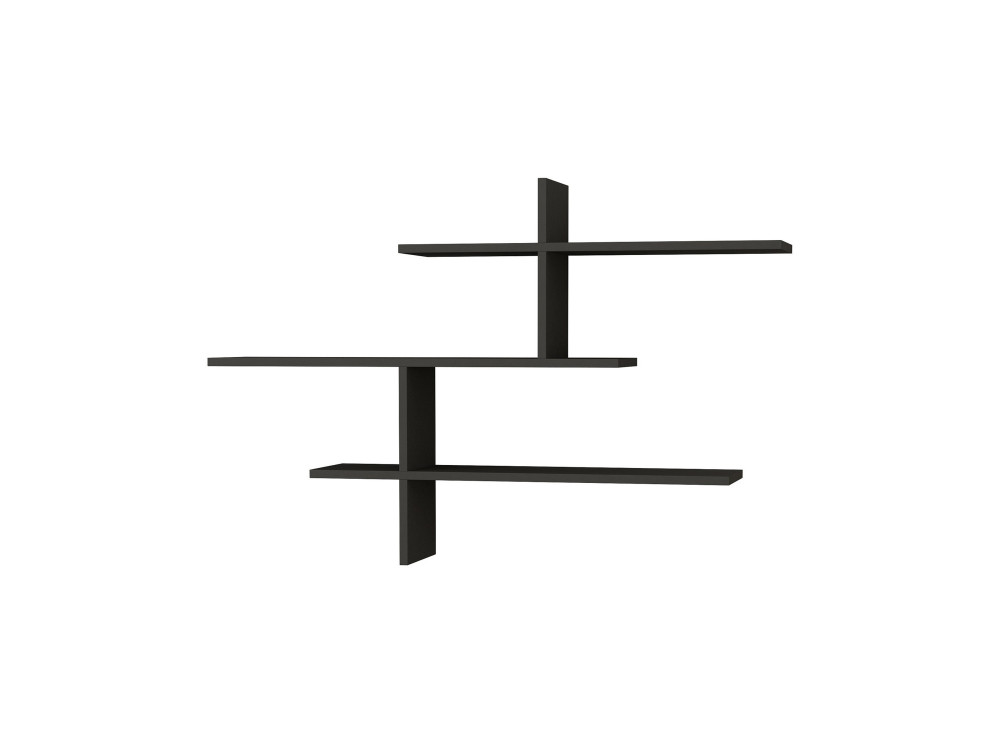 Houten wandplank "Leo" - 123 x 22 x 80 cm - Antraciet