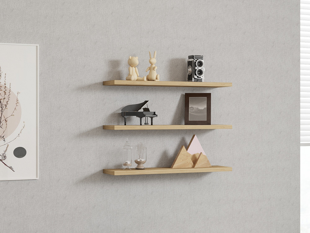 Houten wandplank "Boss" - 60 x 1 x 14 cm - Saphir