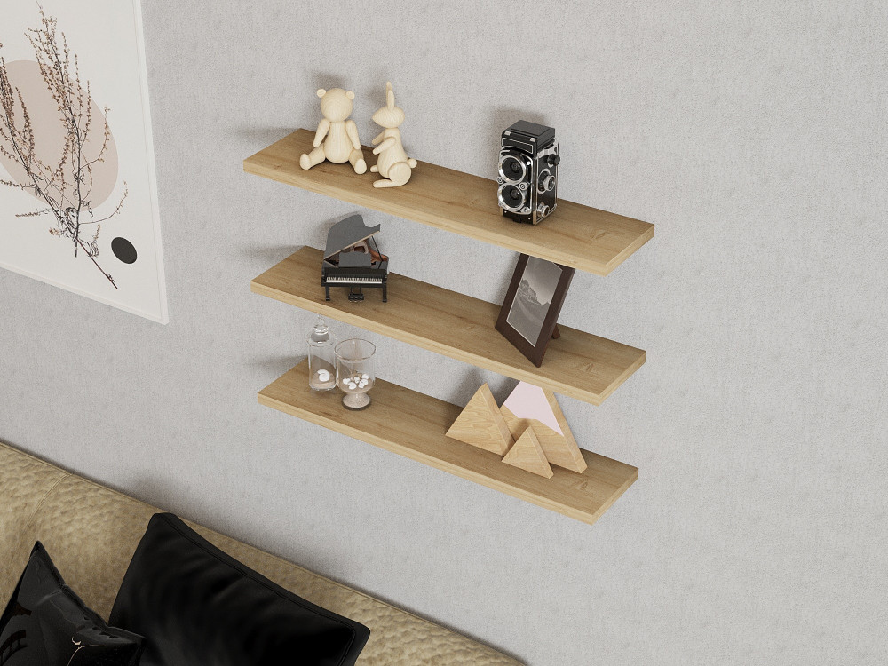 Houten wandplank "Boss" - 60 x 1 x 14 cm - Saphir