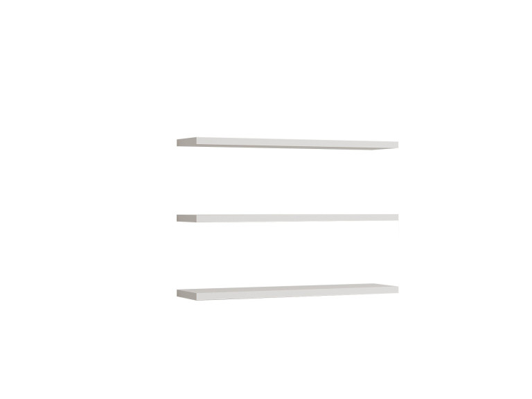 Set van 3 houten wandplanken "Boss" - 60 x 1 x 14 cm - Wit