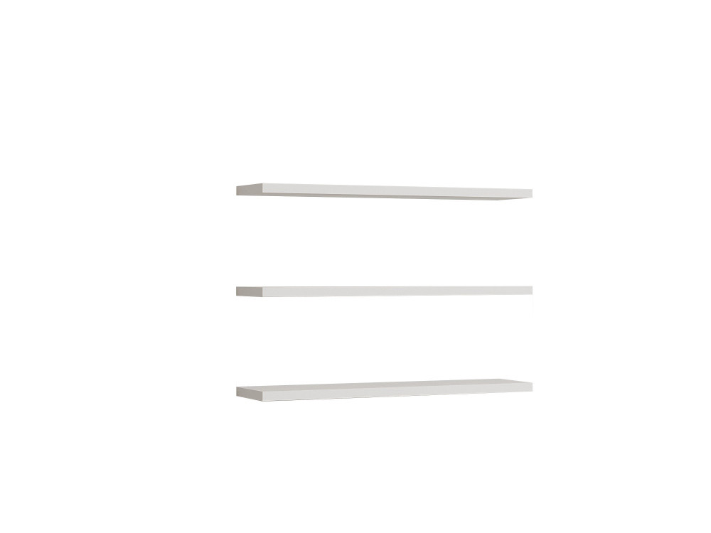Set van 3 houten wandplanken "Boss" - 60 x 1 x 14 cm - Wit