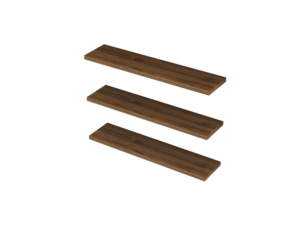 Houten wandplank "Boss" - 60 x 1 x 14 cm - Notelaar