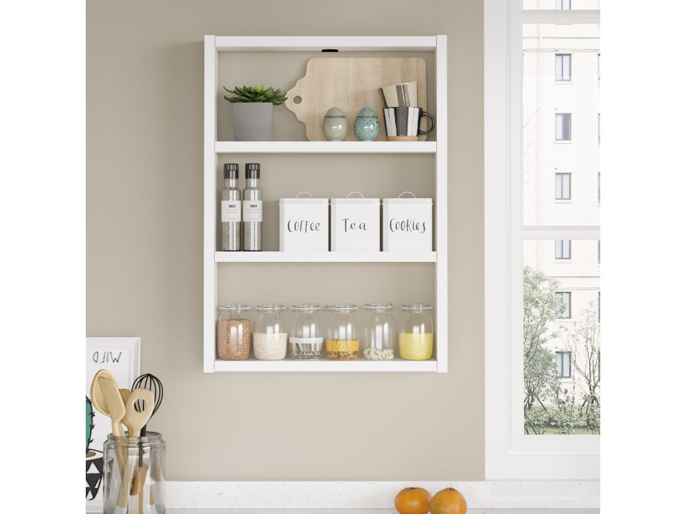 Houten wandplank "PR1" - 43 x 9 x 60 cm - Wit