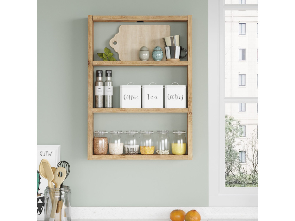 PR1" houten wandplank - 43 x 9 x 60 cm - Atlantisch grenen