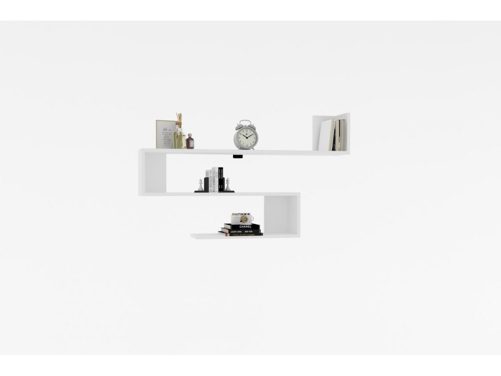 Houten wandplank "Penne" - 120 x 20 x 71 cm - Wit