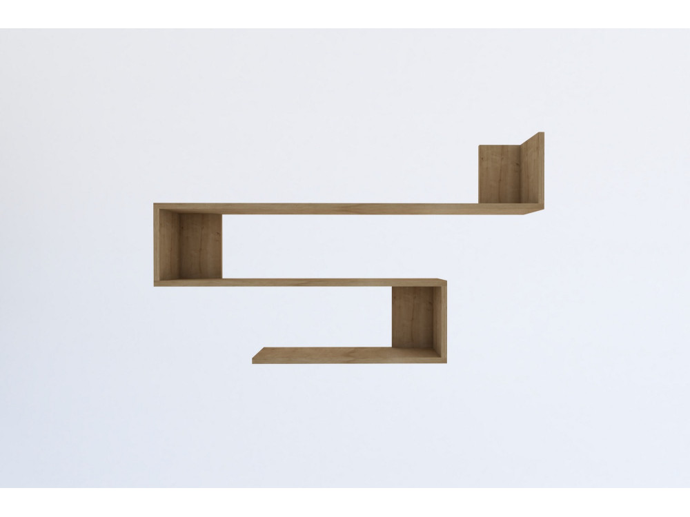 Houten wandplank "Penne" - 120 x 20 x 71 cm - Saffier Eik