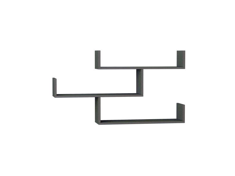 Tibet" houten wandplank - 120 x 22 x 67 cm - Antraciet